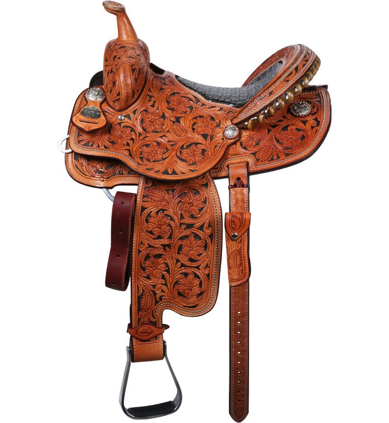 Luxury Western Saddle with Genuine Ostrich Leather Seat – Premium Handcrafted Horse Riding Saddle